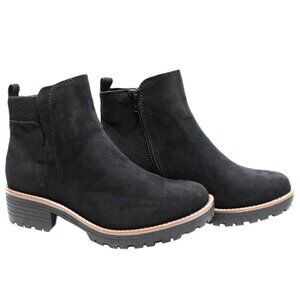 Sun + Stone Kandy Zipper Dressy Bootie Ankle Boots Black Women’s Size 8M